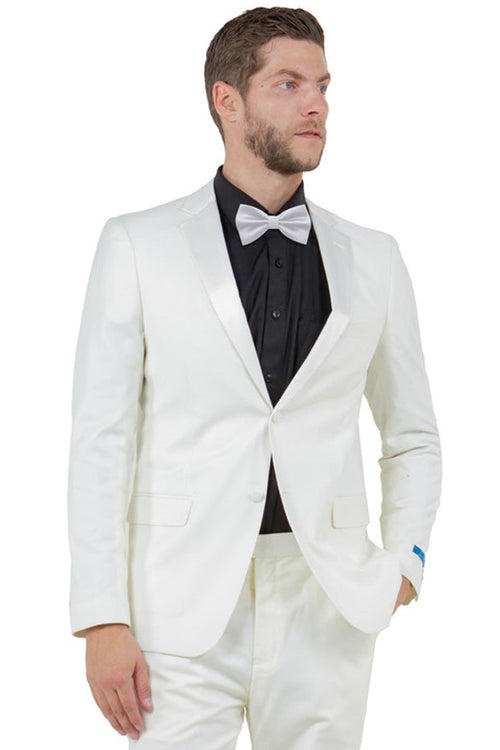 Men's Ivory Slim Fit Two Button Tuxedo