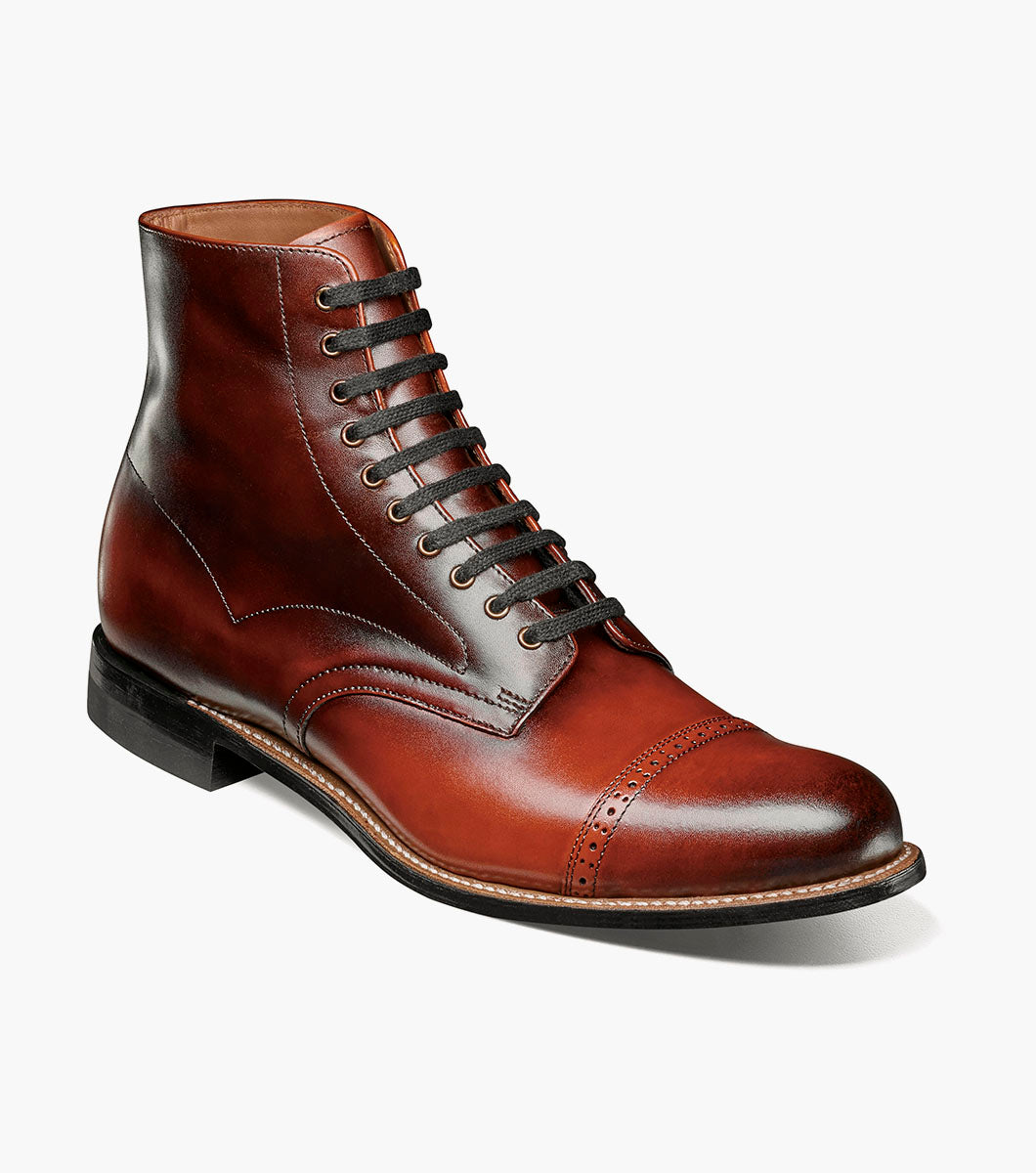 Stacy Adams Madison Cap Toe Lace Up Boot by Stacy Adams Shoes – SuitUSA