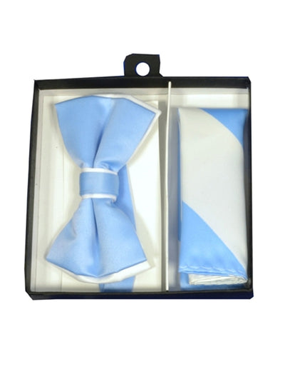 Sky Blue & White Bow Tie Set