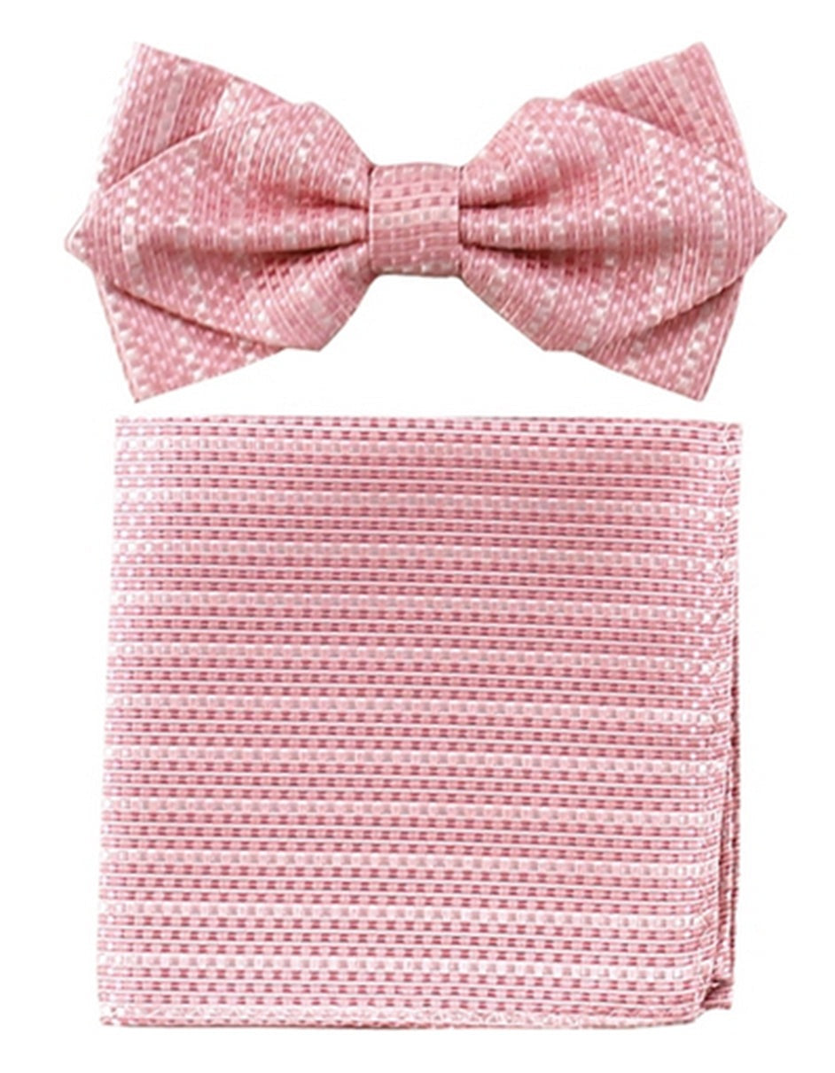 Pink Woven Bow Tie Set