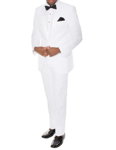 White Prom Suit - White Prom Tuxedo Suits - White Wedding Notch Tuxedo