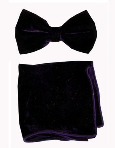Black Velvet Bow Tie Set