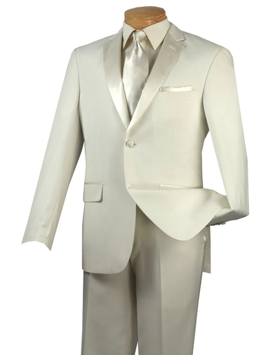 White Prom Suit - White Prom Tuxedo Suits - White Wedding Classic Notch Tuxedo by PROMTUXEDO