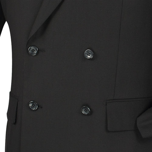 Rockefeller Collection - Double Breasted Stripe Suit Charcoal Regular Fit 2 Piece