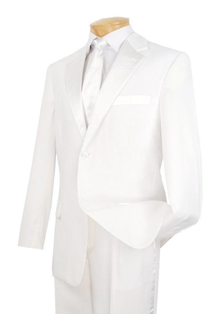 Royale Collection - Regular Fit 2 Piece Tuxedo In White – SuitUSA