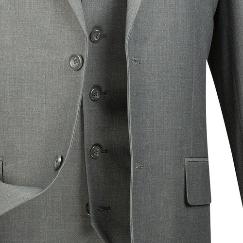 Sovana Collection - Regular Fit 3 Piece Suit 2 Button Tone on Tone Stripe in Black by Vinci