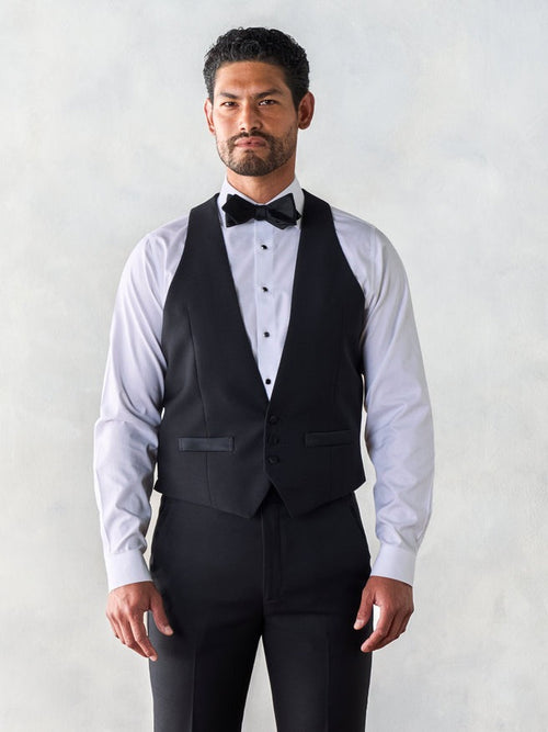 Black Low Cut Tuxedo Vest Tuxedo by Vest Renoirin