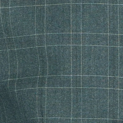 Men's Forest Green Windowpane Three Piece Suit