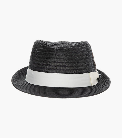 ZAYLEN FEDORA Paper Braided Pinch Front Hat