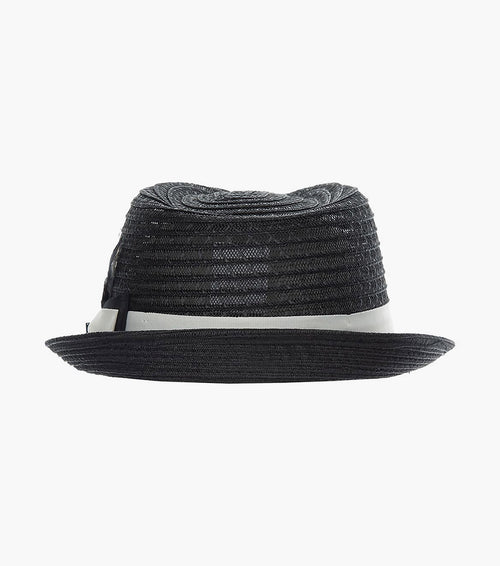 ZAYLEN FEDORA Paper Braided Pinch Front Hat