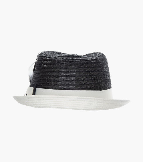 ZAYLEN FEDORA Paper Braided Pinch Front Hat
