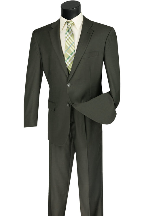 Mens 2 Button Classic Fit Pleated Pant Suit in Navy by Vinci