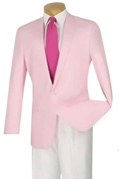 Mens Big and Tall Linen Suits - Pink Summer Fabric Suit