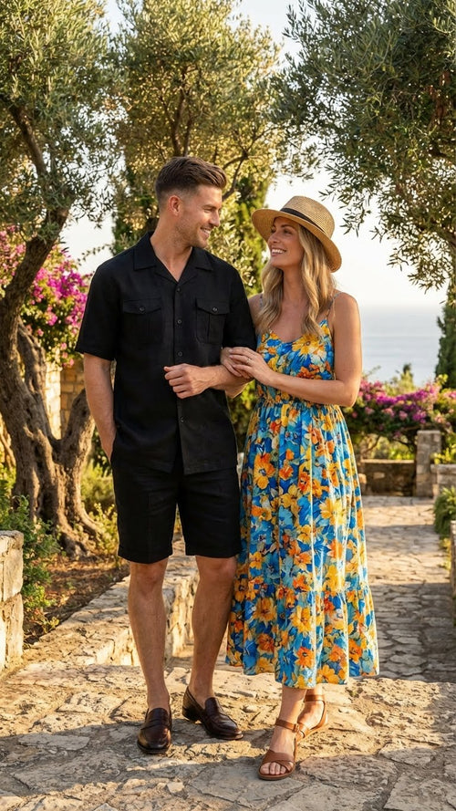 Men’s Black Walking Suit with Short – Classic Leisure and Casual Outfit