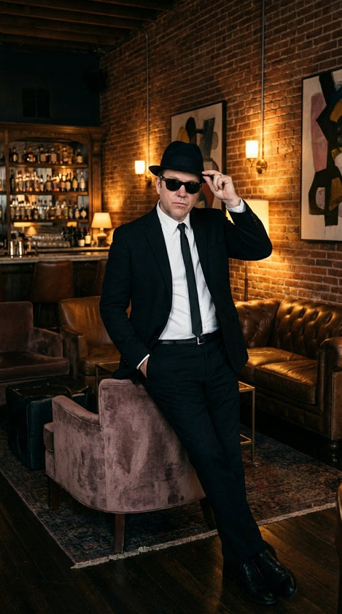 Mens Black Blazer β Vincent Vega Inspired Pulp Fiction Style Classic Formal Blazer for Men Retro Vintage Jacket