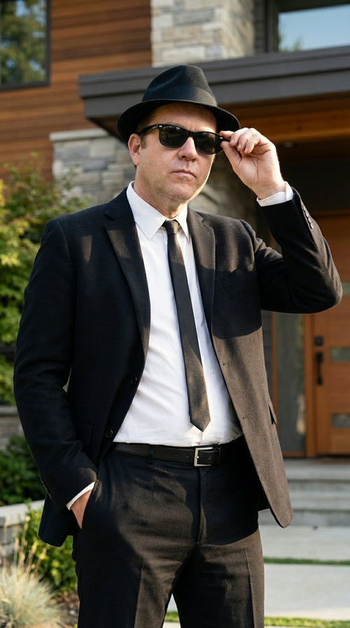 Mens Black Blazer β Vincent Vega Inspired Pulp Fiction Style Classic Formal Blazer for Men Retro Vintage Jacket