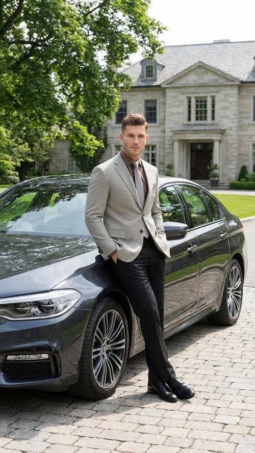 Men’s Black and White Houndstooth Blazer Jacket, Classic Formal Sport Coat for Business, Wedding and Dress Wear