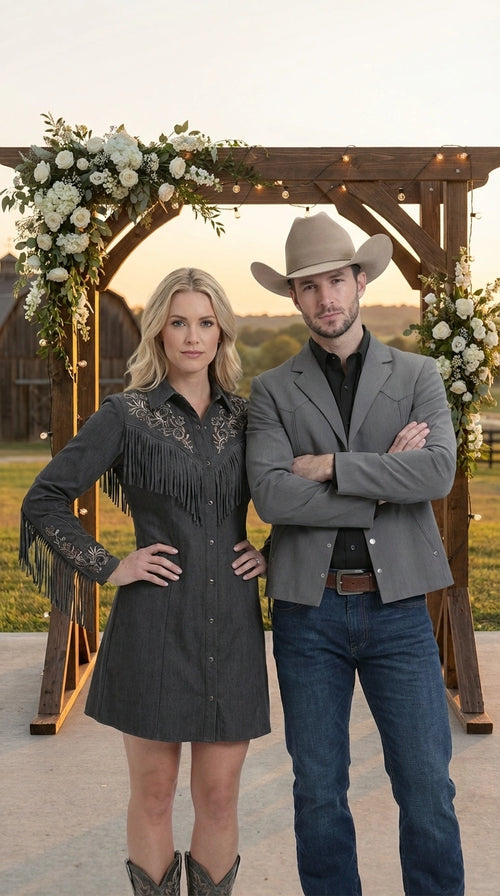 Mens Charcoal Gray Western Blazer β Cowboy Style Casual Jacket Classic Country Western Sport Coat