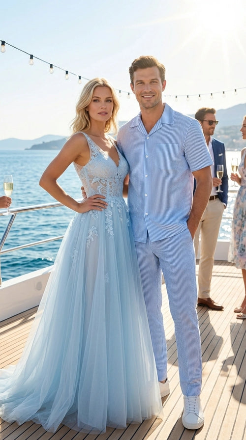 Mens Light Blue Seersucker Walking Suit Set β Casual Summer Short Sleeve Outfit with Matching Pants Lightweight Two Piece Set
