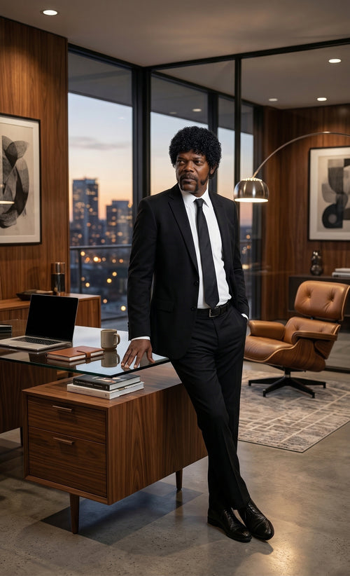 Mens Black Blazer β Jules Winnfield Inspired Pulp Fiction Style Classic Formal Blazer for Men Vintage Retro Jacket