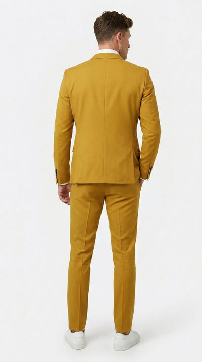 Men’s Gold Mustard Color Suit – Wedding & Prom Formal Suit Outfit, Modern Blazer and Pants