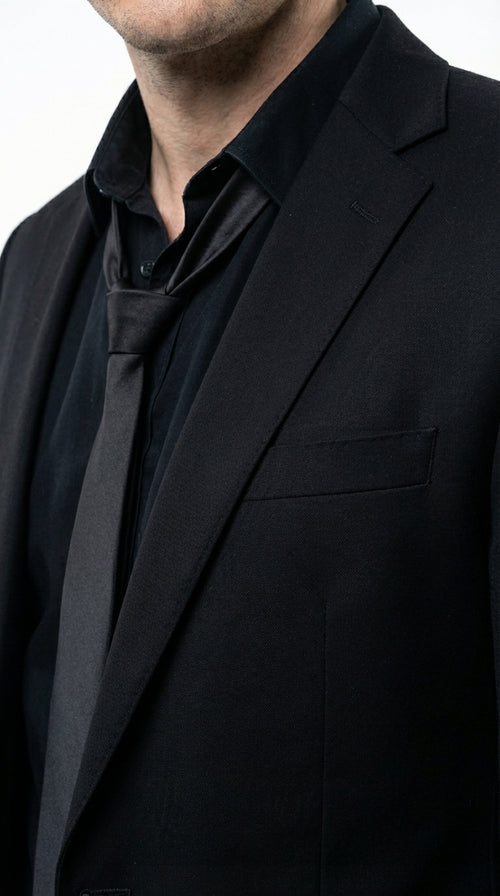Mens Black Blazer β John Wick Inspired Classic Formal Blazer for Men Sleek Action Style Evening Jacket
