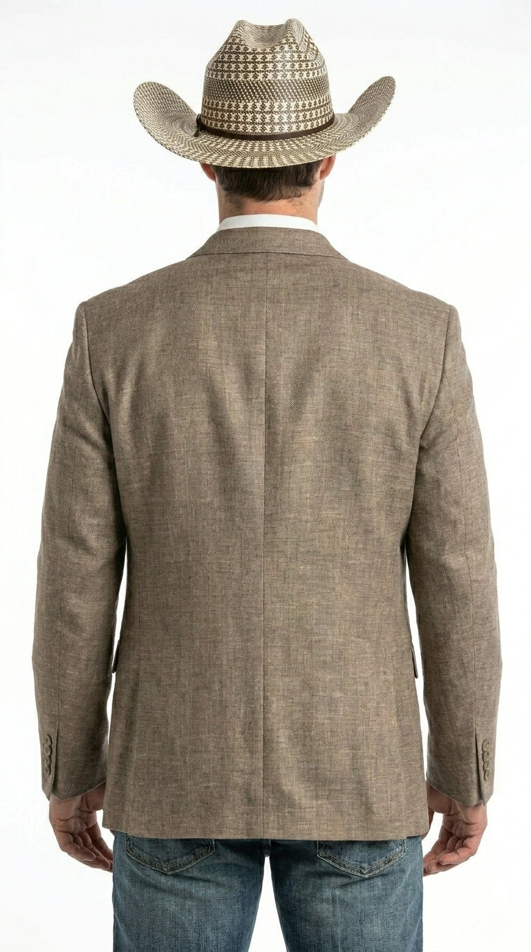Menβs Dark Tan Taupe Light Brown Western Cowboy Blazer β Classic Country Style Jacket for Wedding, Casual Country Jacket Textured