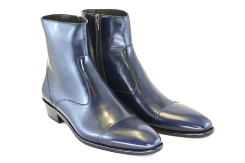 Corrente 1547 Burnished Calfskin Slip-On Boot - Navy - Image 2