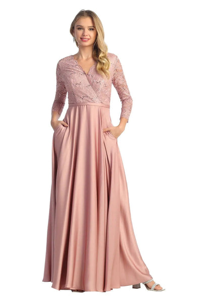Cindy Collection 1699 Sequin Embroidered Lace Chiffon A-Line Dress