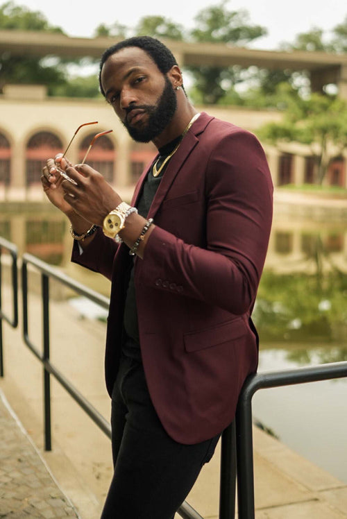 Men's Summer Linen Suit in Baby Blue by Tazio Suits