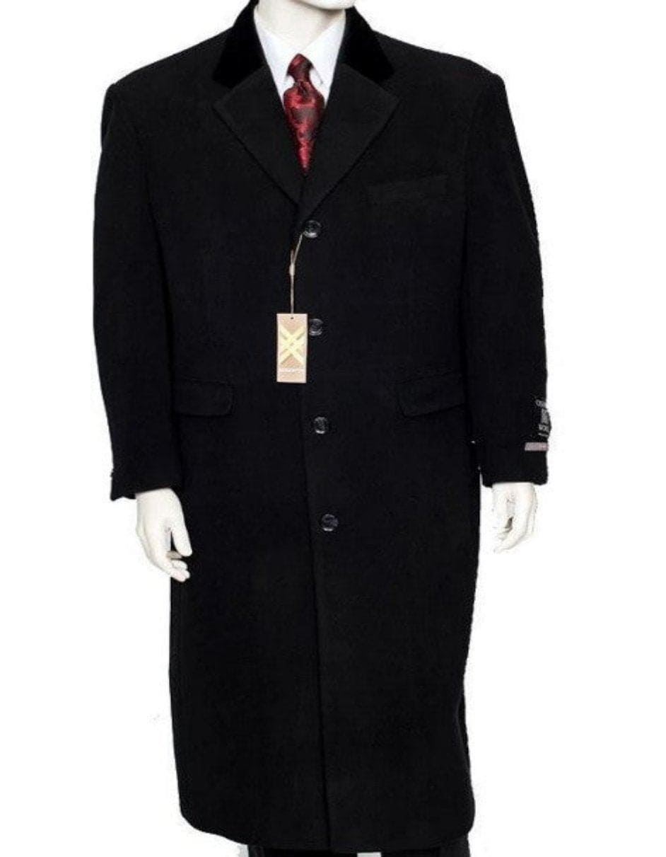 Black Cashmere Chesterfield Overcoat by AlbertoNardoniStore