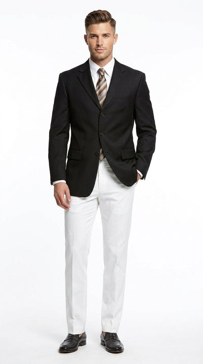 Menβs Black Three Button Blazer β Classic Formal Suit Jacket for Business, Office, Sport Coat