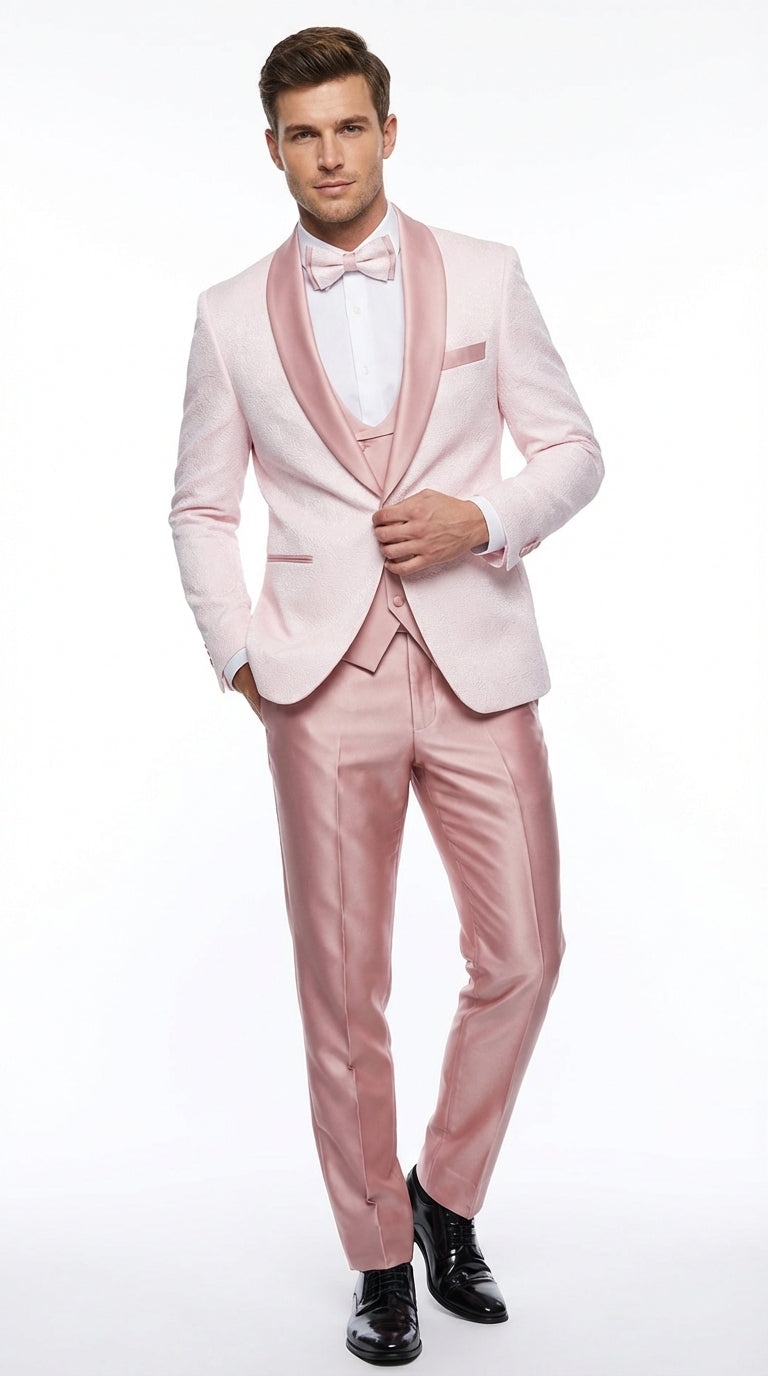 what color tux with light pink dress Light Pink Tuxedo - 3 Pieces