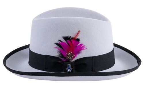 Grey & Black 100 % Wool Australian Fur Godfather Hat by Ferrecci