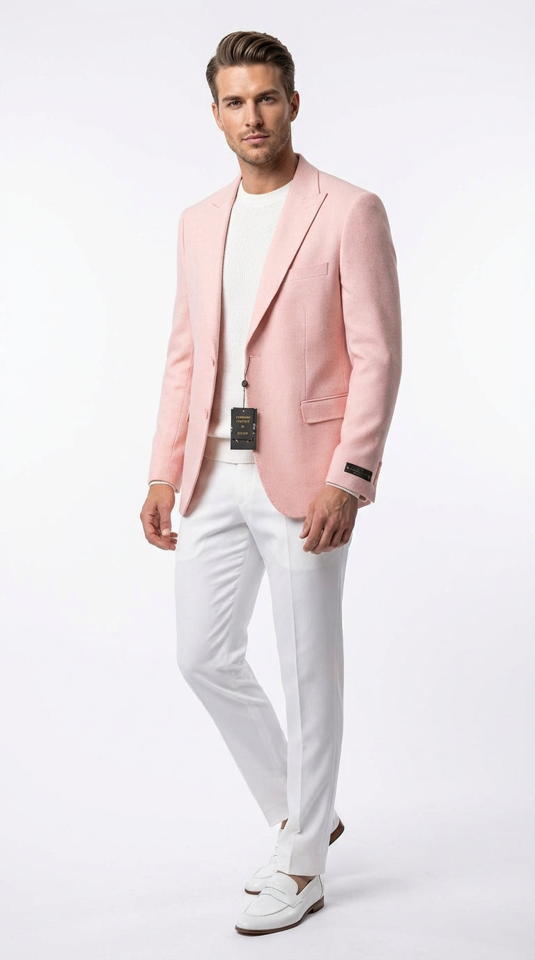 Mens Peach Pink Blazer Jacket – Modern Formal Sport Coat for Wedding, Party and Business Wear - Summer Jacket – SuitUSA