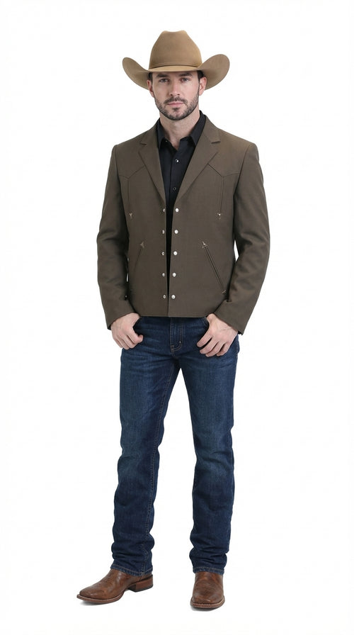 Mens Brown Western Blazer β Cowboy Style Casual Jacket Vintage Western Sport Coat Country Fashion Jacket