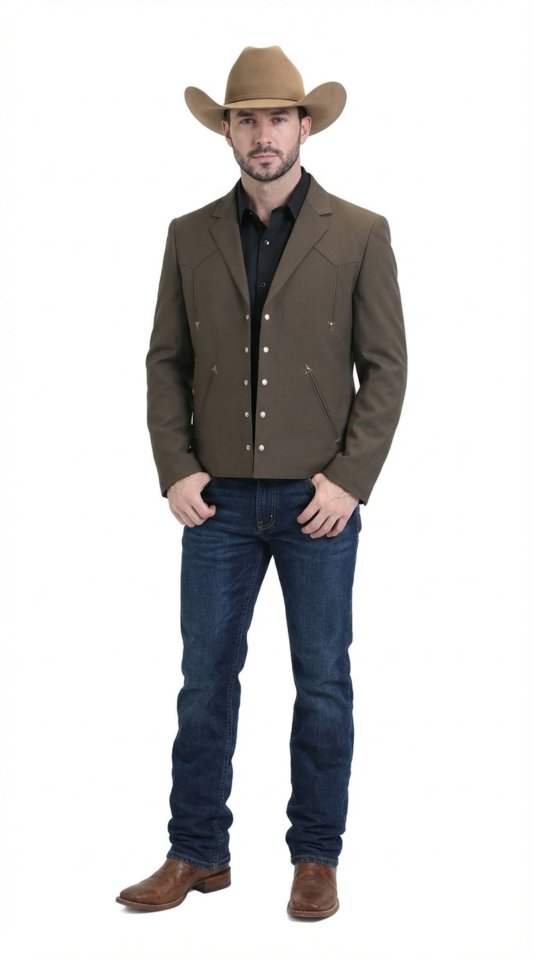 Mens Brown Western Blazer β Cowboy Style Casual Jacket Vintage Western Sport Coat Country Fashion Jacket