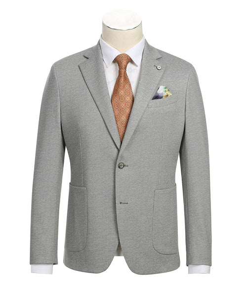 Half Canvas Slim Fit Blazer in Gray by Pellagioin