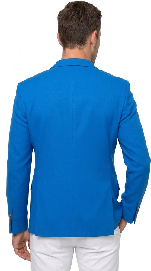 Men’s Bright Blue Club Blazer – Ted Lasso Inspired Classic Two-Button Sport Coat