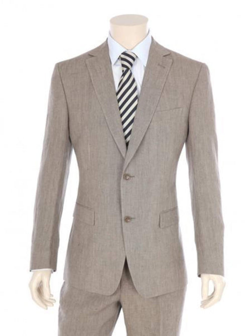 Linen Suit - Mens Summer Suits in Tan Color - Beach Wedding - Men's Tuxedo USA