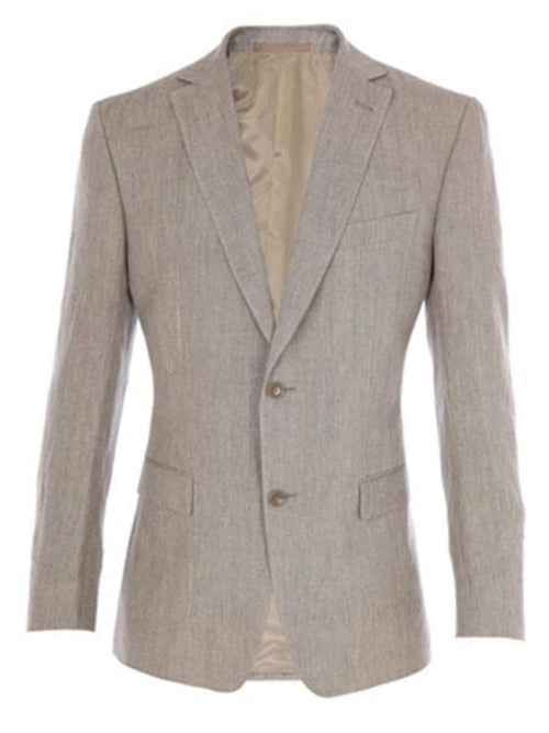 Mens Big and Tall Linen Suits - Dark Tan Summer Fabric Suit
