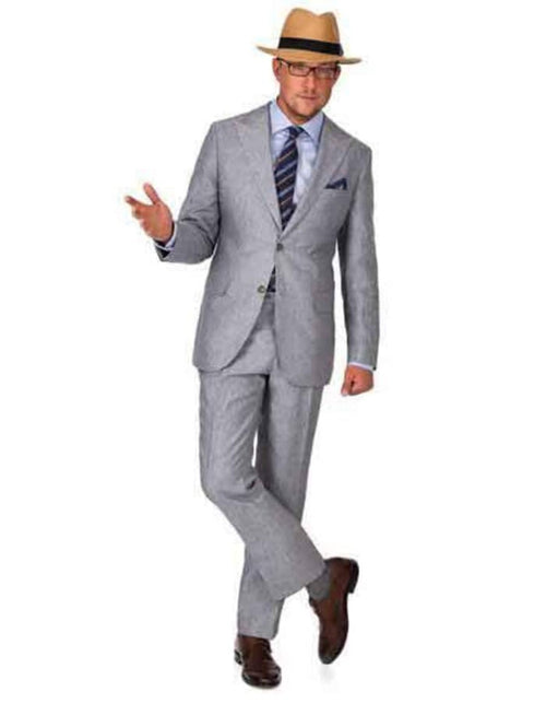 Linen Suit - Mens Summer Suits Grey Color - Beach Wedding - Men's Tuxedo USA