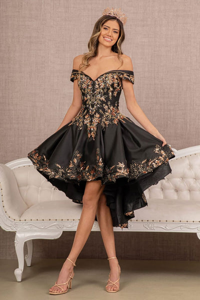 Off Shoulder 2-Piece Satin Gown by Elizabeth KGL3098