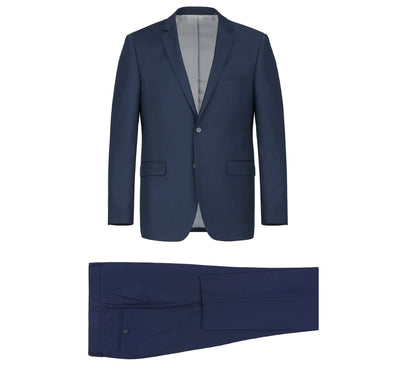Vanderbilt Collection - Classic 2 Piece Suit 2 Buttons Regular Fit In Navy by Renoirin