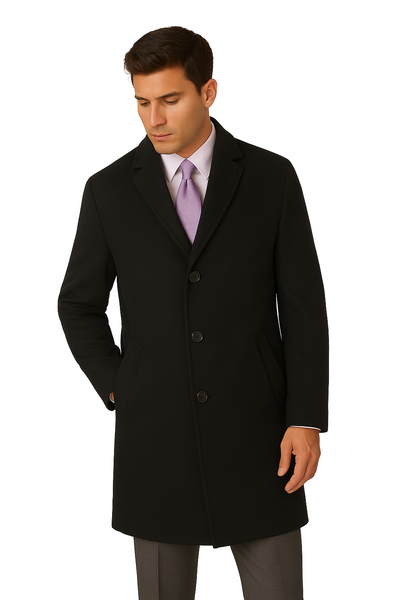 Men's Heavy Wool Overcoat Full Length by AlbertoNardoniStore