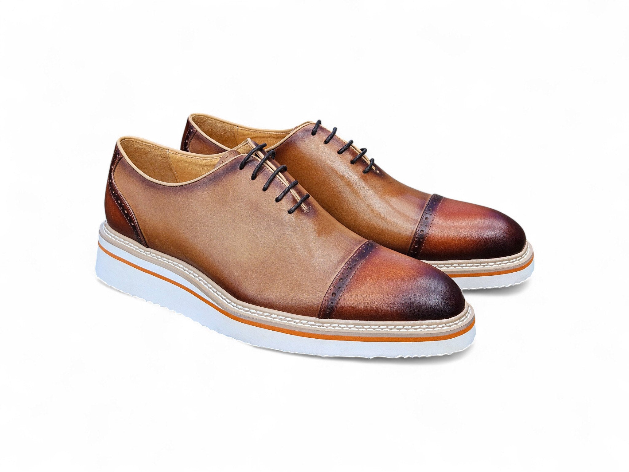Two Tone Cap toe Calfskin Oxford