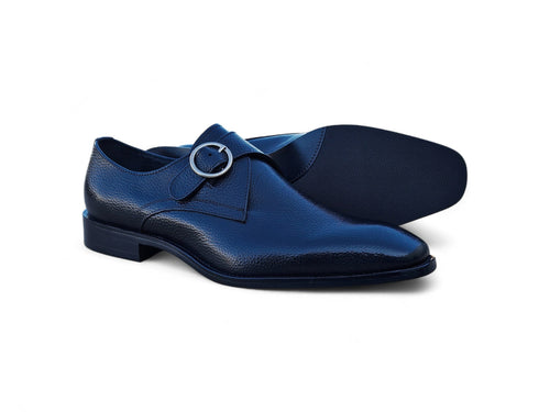 Single Monk Strap Plain Toe Shoes