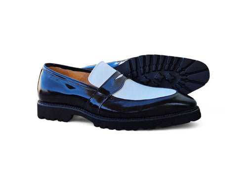 Two Tone Patent Leather Penny Loafer