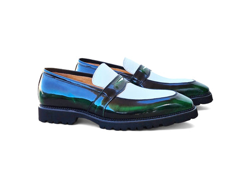 Two Tone Patent Leather Penny Loafer