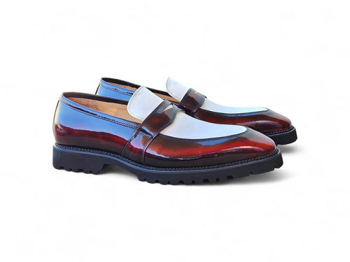 Two Tone Patent Leather Penny Loafer